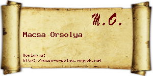 Macsa Orsolya névjegykártya